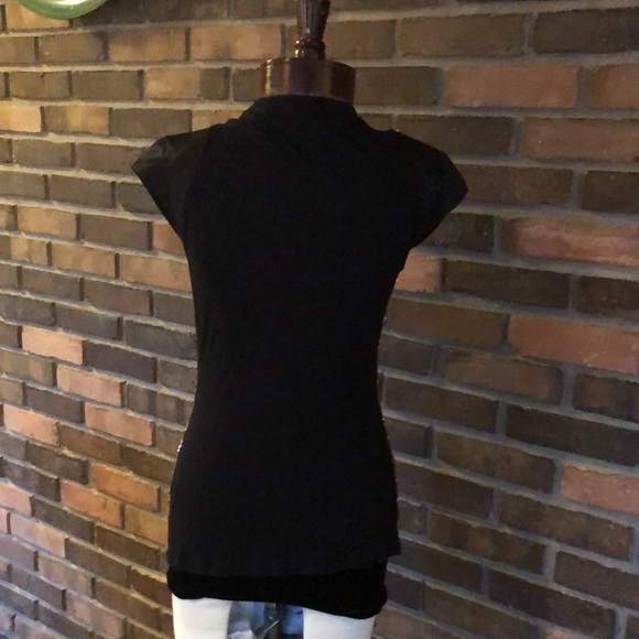 Ted Baker Top- Capped Sleeve. Size 2 Back is see thru material. - Picture 3 of 5